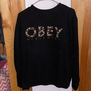 Obey floral crewneck sweatshirt